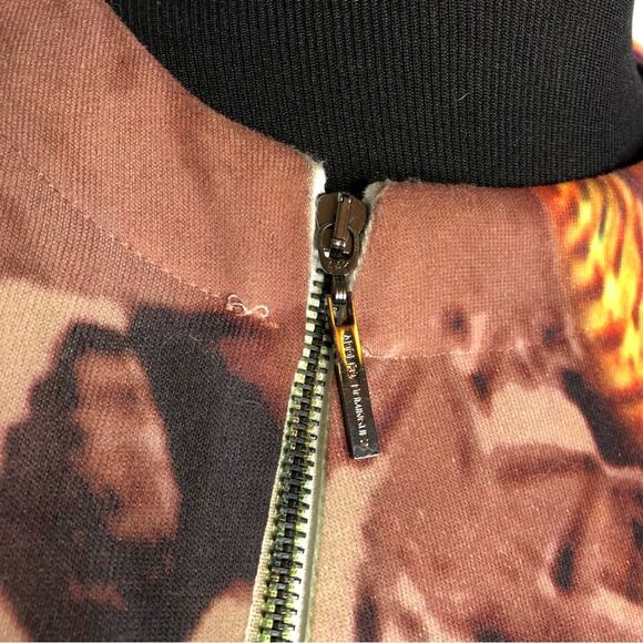 Adolfo Dominguez brown graphic print asymmetrical zip knit dress size Small - Picture 6 of 15